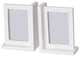 Picture Frame White Bookend, Solid Wood
