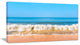 "Beautiful Blue Sea And Roaring Waves" Beach Canvas Wall Art, 1 Panel, 60"x28"