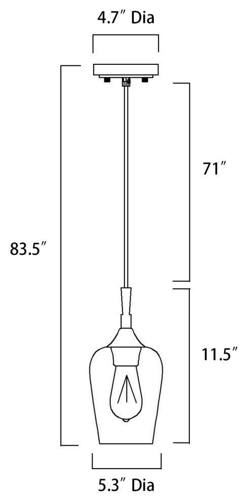 1-Light Black and Antique Brass Modern Mini Pendant With Clear Glass Shade