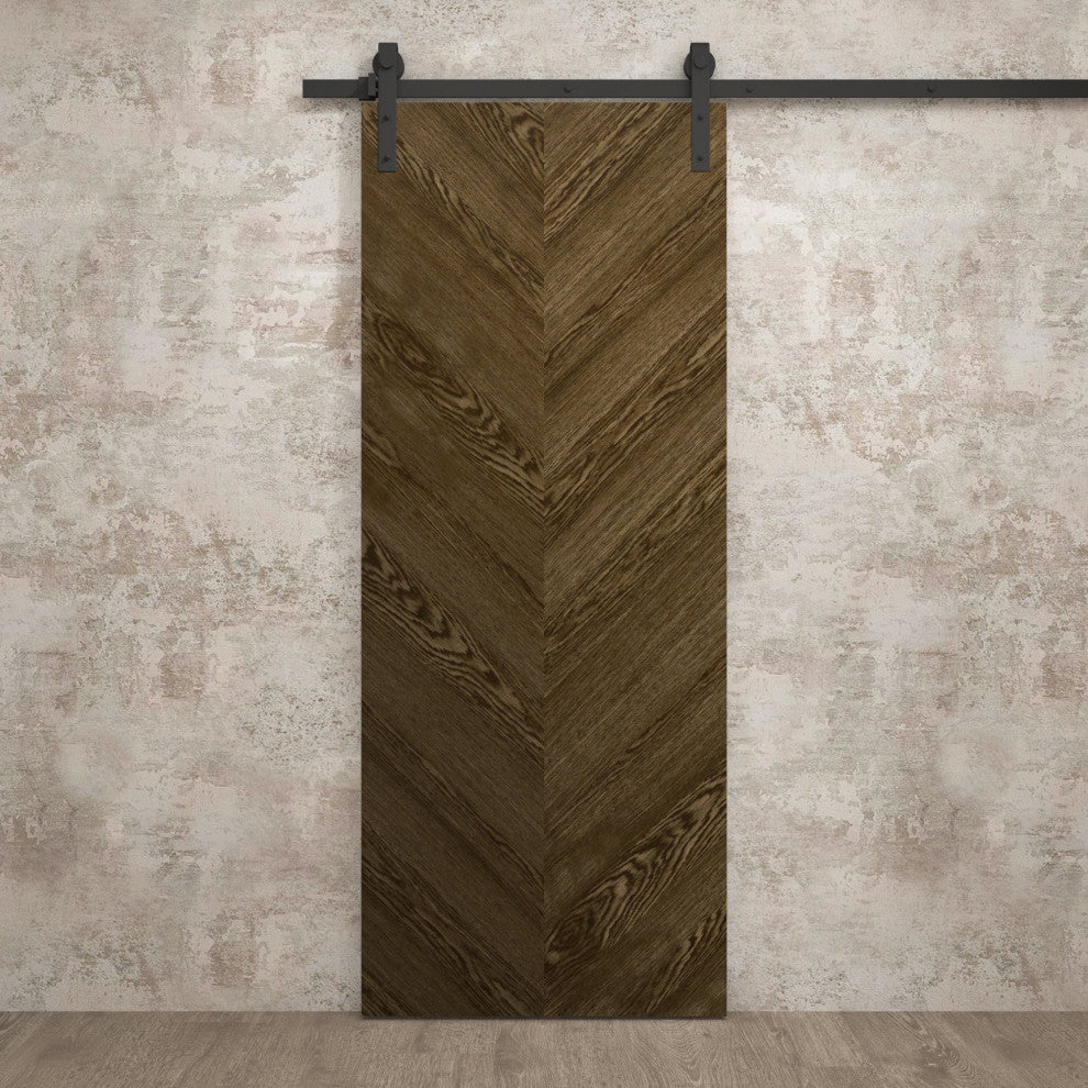 Barn Door 42x84 in| Ego 5005 Marble Oak | 8FT Rail Track Heavy | Solid Panel