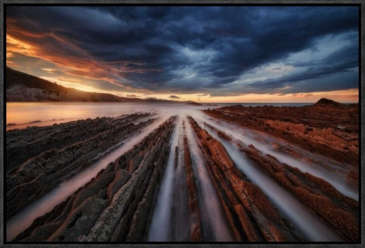 "Zumaia Flysch 6" Framed Canvas Giclee by Juan Pablo De, 23x16"