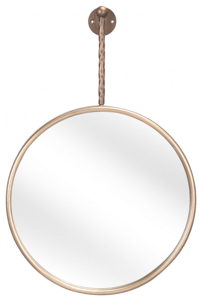 Gold Round Mirror With Hanging Hook