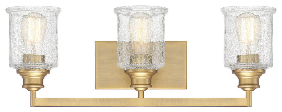 Hampton Warm Brass, 3-Light Bath
