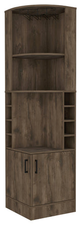 Seattle Bar Cabinet, Eight Bottle Cubbies, Two Large Open Shelves
