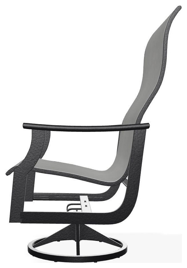 St. Catherine Sling Outdoor Supreme Swivel Rocker, Alloy/Black