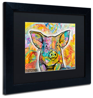 Dean Russo 'The Pig' Art, Black Frame, Black Mat, 14x11