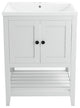 24" Wood Freestanding Bathroom Vanity with Integrated Ceramic Sink, White, 24" X