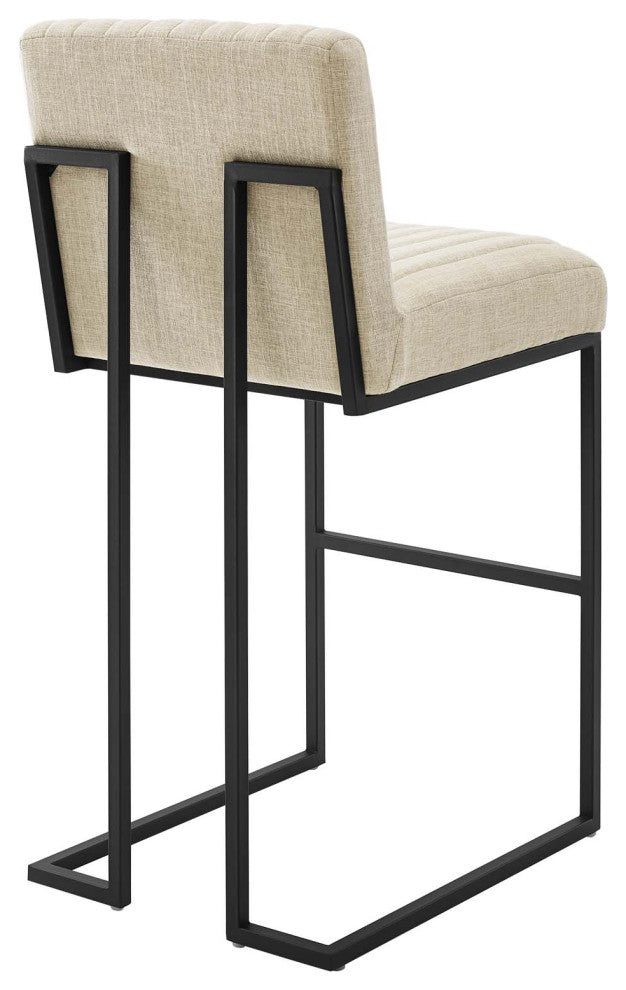 Indulge Channel Tufted Fabric Bar Stools-Beige