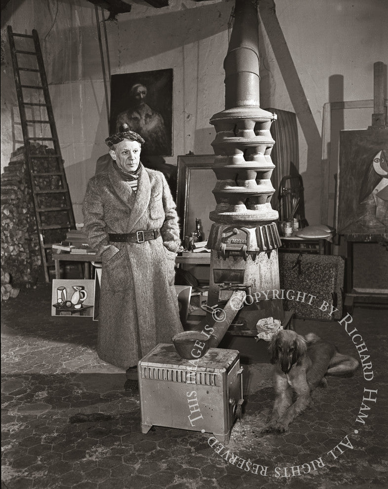 Richard Ham "Picasso in Paris Studio, Picasso With Dog", Photograph