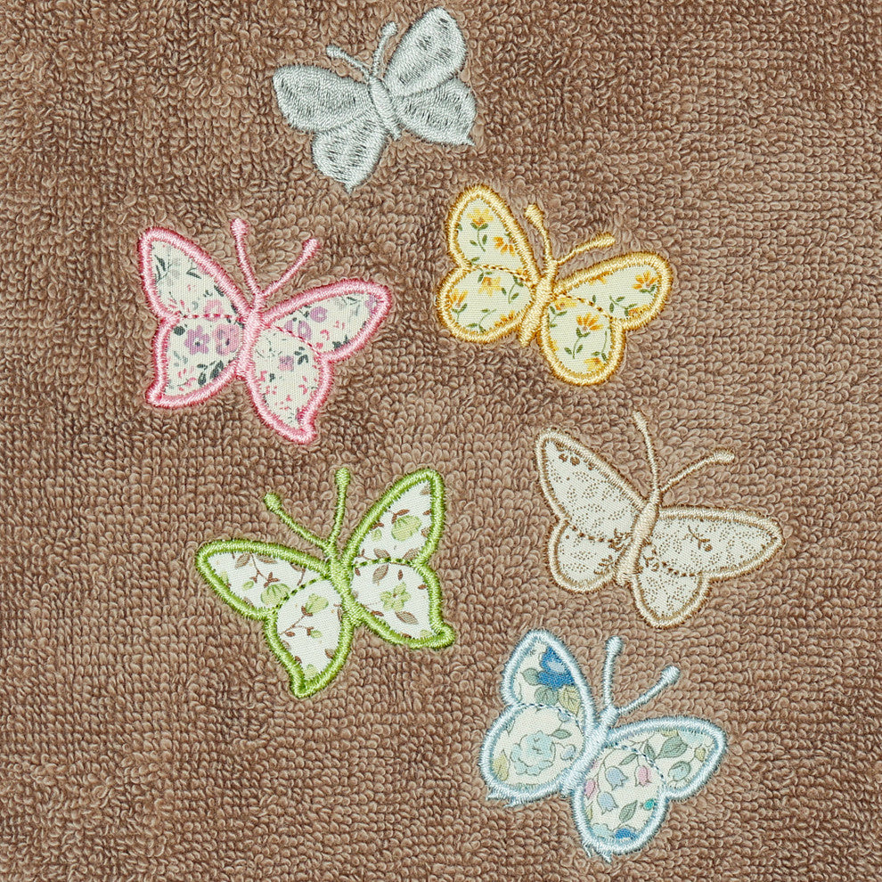 Linum Home Textiles 100% Turkish Cotton MARIPOSA 4PC Embellished Towel Set