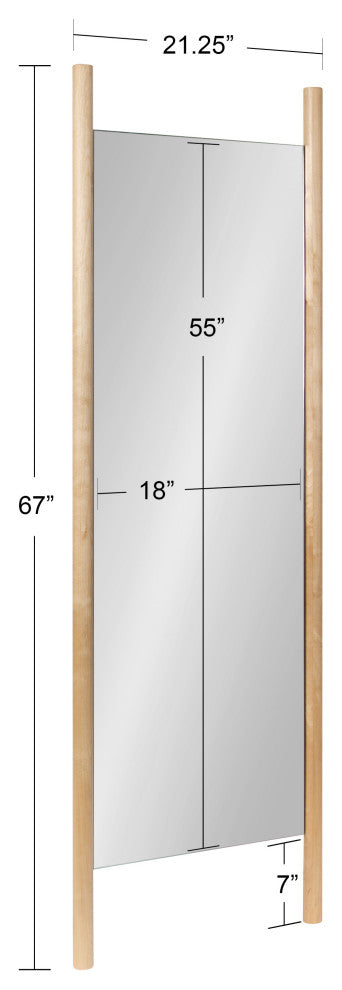 Findlay Wood Wall Leaner Mirror, Natural, 21"x67"