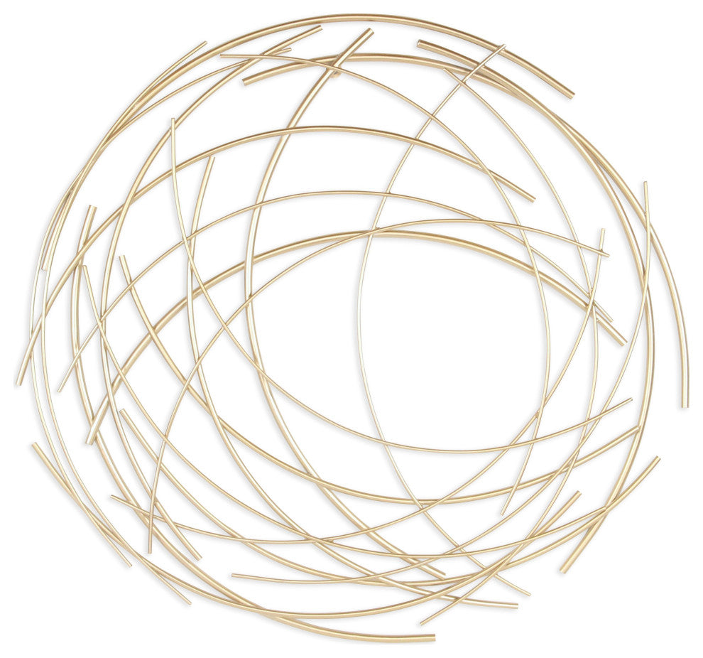 Denine Large Gold Abstract Round Wall Art