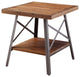 Ikram 2Pc Pk End Table, Weathered Oak and Sandy Black