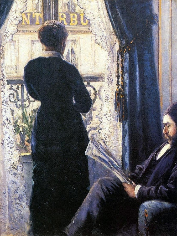 Gustave Caillebotte Interior (also known as View across the Balcony) Canvas Wrap
