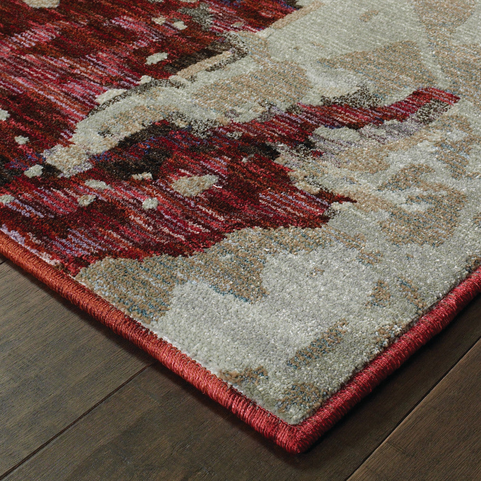 Elements Claret Impressions Red/Beige Area Rug, 8'6"x11'7"