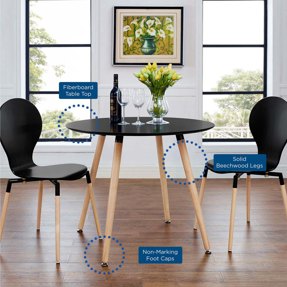 Track Circular Dining Table, Black