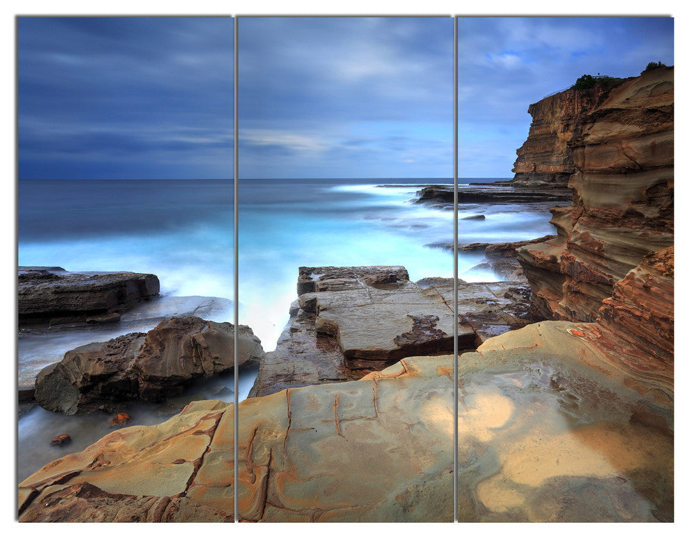 Terrigal Skillion NSW Australia, Seashore Triptych Canvas Print, 36x28, 3 Panels
