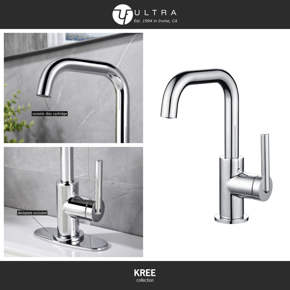 Ultra Faucets UF3070X Single Handle Bathroom Faucet, Polished Chrome