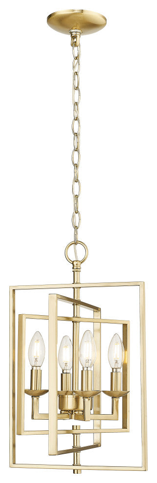 4 Light 14 in. Modern Gold Pendant