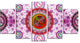 Pink Psychedelic Relaxing Art, Contemporary Canvas Art Print, 60"x32", 5 Panels