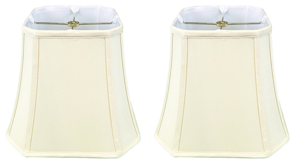 Royal Designs Square Cut Corner Bell Lamp Shade, Eggshell, 7.5"x12"x10.25", Set