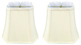Royal Designs Square Cut Corner Bell Lamp Shade, Eggshell, 7.5"x12"x10.25", Set