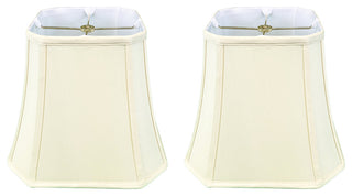 Royal Designs Square Cut Corner Bell Lamp Shade, Eggshell, 7.5"x12"x10.25", Set