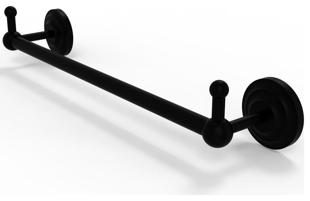 Prestige Que New 30" Towel Bar with Integrated Hooks, Matte Black
