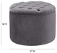 Queen Grey Velvet Storage Ottoman
