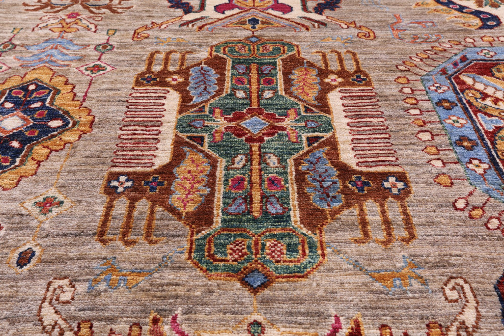9' 0" X 11' 10" Persian Tabriz Handmade Wool Rug Q7662
