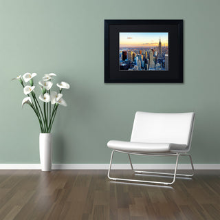 Philippe Hugonnard 'NYC at Sunset', Black Frame, Black Mat, 14x11