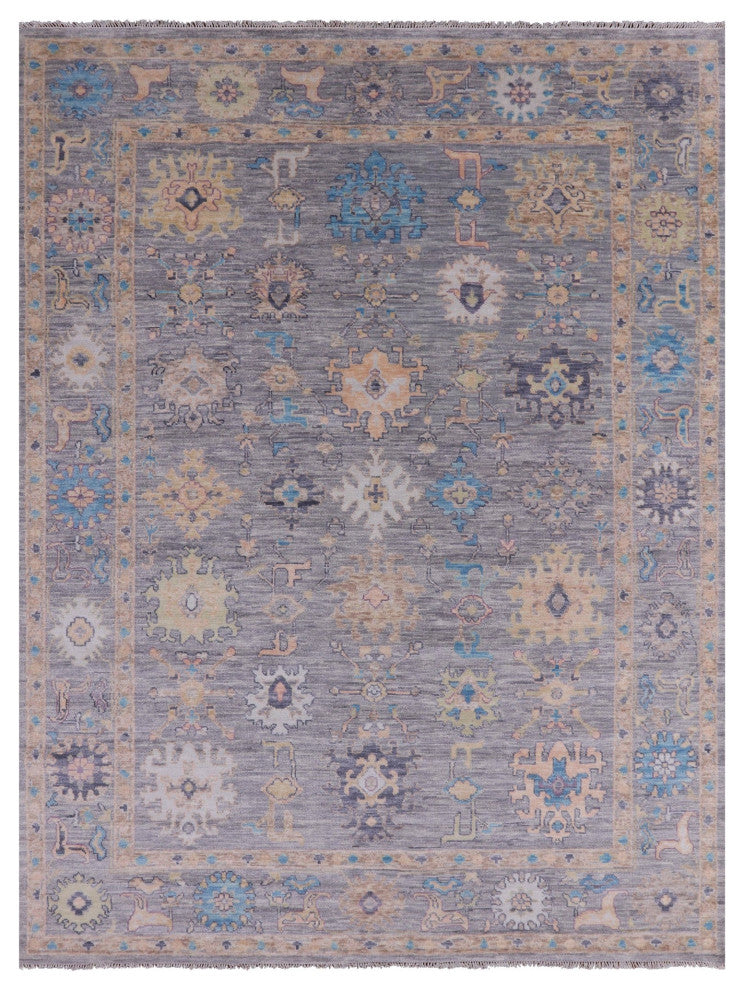 9' 2" X 12' 1" Handmade Turkish Oushak Wool Rug - Q13444