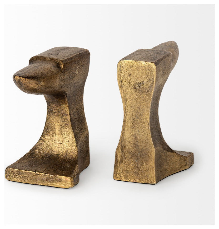 Anvilia, 2-Piece Set, 12Lx3W Gold Anvil Shaped Bookends