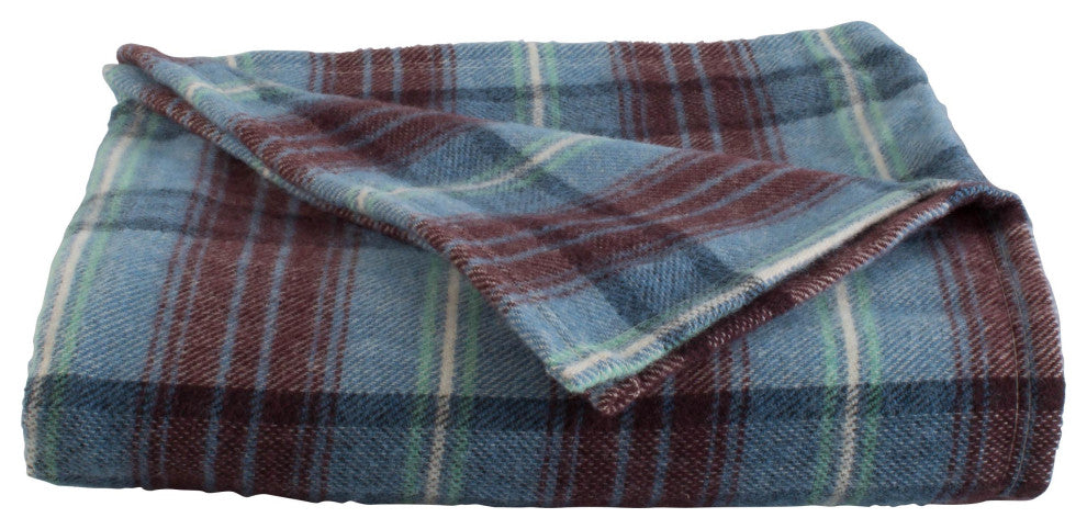 Chevreuse 67% Wool / 33% Acrylic Blanket, 450Gsm, Berry Plaid, King