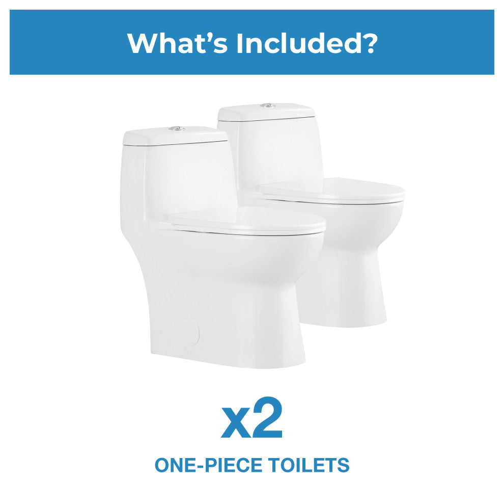 OVE Decors Pack of 2 Jade Elongated Toilet With Dual Flush and Soft Close Seat