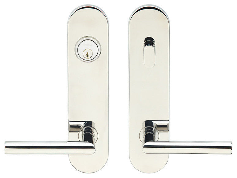LA105 Frankfurt Lever, Tubular Dummy Entry WithDummy Cylinder, Polished SS, LH