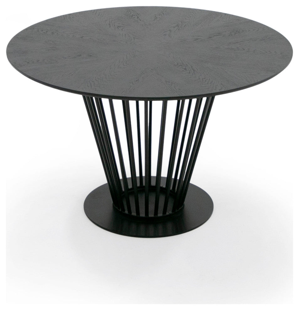 Modrest Conroy Modern Black Round Dining Table