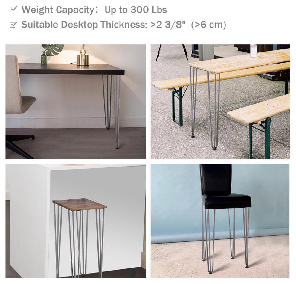 Yescom 34" Hairpin Legs Steel Rod Heavy Duty Furniture Leg Coffee Table Home