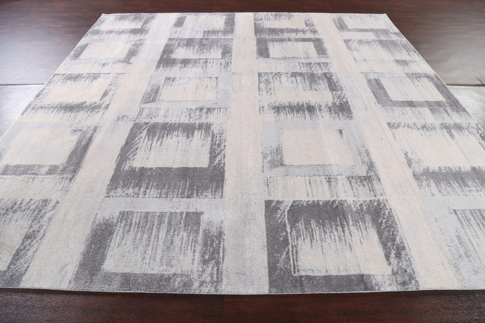 Geometric Oriental Transitional Turkish Rug Contemporary Carpet 10x10