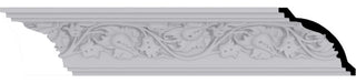 3 7/8"Hx4"Px5 5/8"Fx96"L, 8" Repeat, Rose Crown Moulding