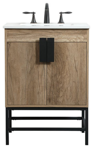 Home Living 19" Modern Natural Oak-Light Bathroom Vanity