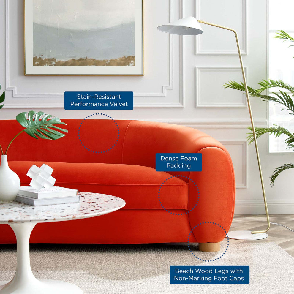 Abundant Performance Velvet Sofa Orange -4970