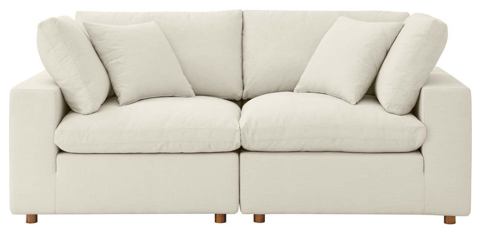 Modular Deep Sofa, Beige, Fabric, Modern, Lounge Cafe Hotel Lobby Hospitality