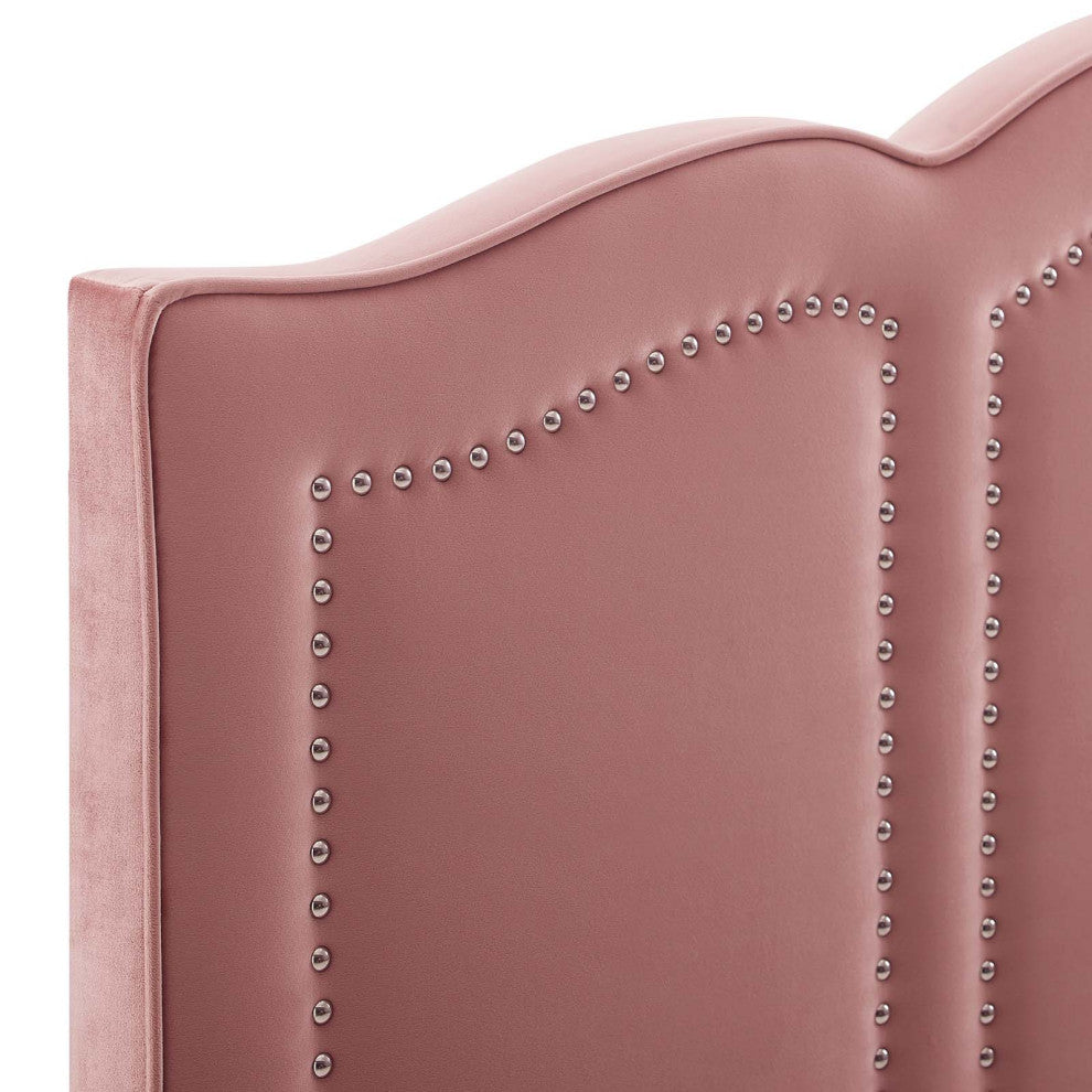 Cecilia Full/Queen Performance Velvet Headboard-Dusty Rose