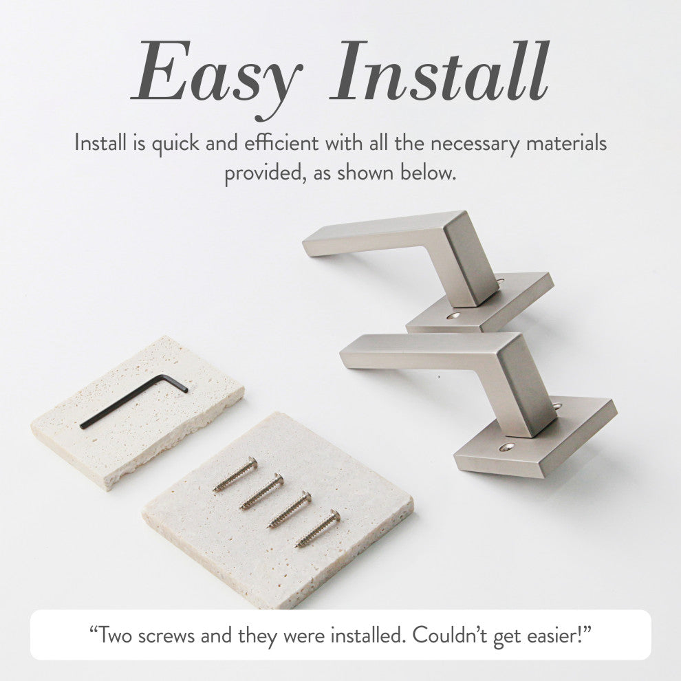 Modern Heavy Duty Designer Interior Door Lever - Allen Collection, Satin Nickel, Double Dummy