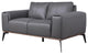 Porter Designs Pietro Top Grain Leather Loveseat - Gray