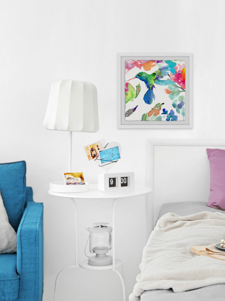 "Hearts That Flutter II" Framed Painting Print, 12"x12"