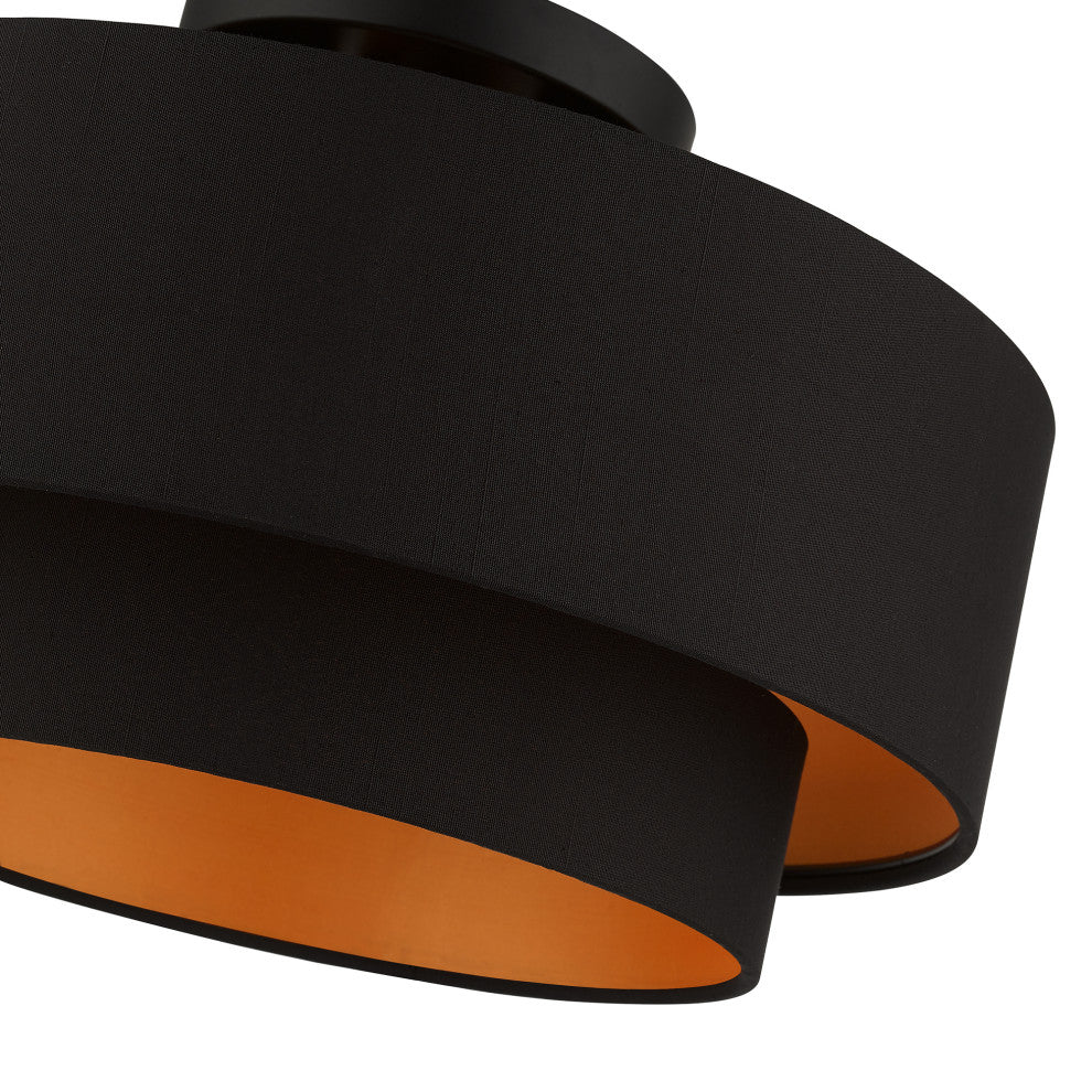 Sentosa 3-Light Black Large Semi-Flush