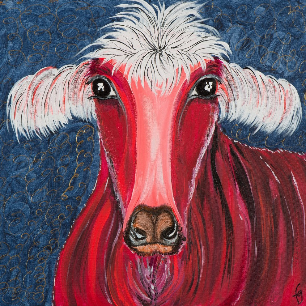 "Rojo" Painting Print on Wrapped Canvas, 32"x32"