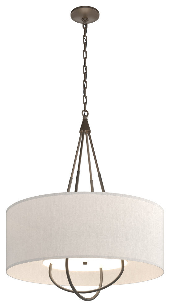 Loop Pendant, Bronze Finish, Dark Smoke Accents, Flax Shade